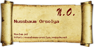 Nussbaum Orsolya névjegykártya